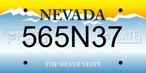565N37 Nevada License Plate