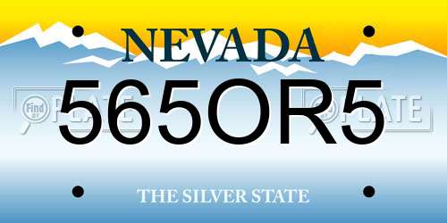 565OR5 Nevada License Plate