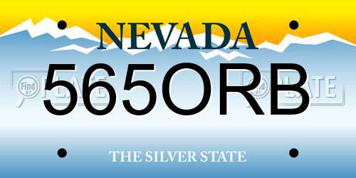565ORB Nevada License Plate