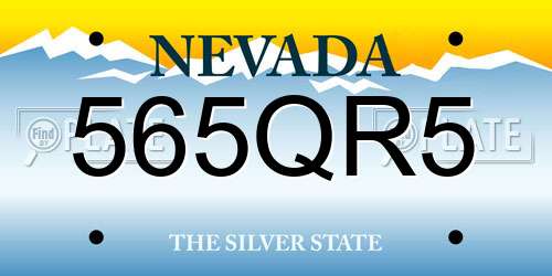 565QR5 Nevada License Plate