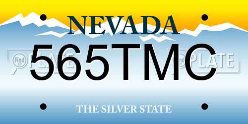 565TMC Nevada License Plate
