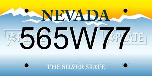 565W77 Nevada License Plate