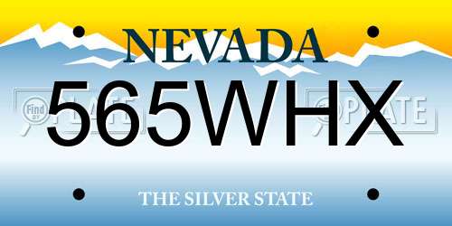 565WHX Nevada License Plate