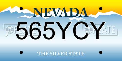 565YCY Nevada License Plate