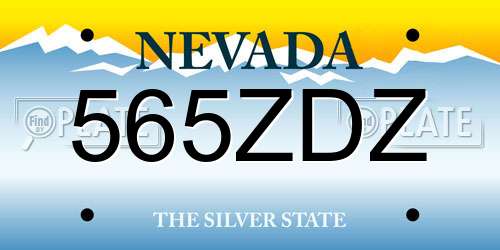 565ZDZ Nevada License Plate