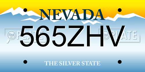 565ZHV Nevada License Plate