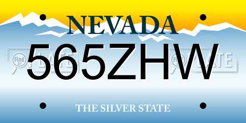 565ZHW Nevada License Plate