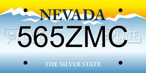 565ZMC Nevada License Plate
