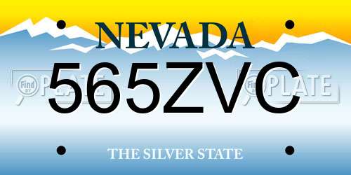 565ZVC Nevada License Plate