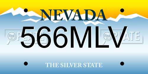 566MLV Nevada License Plate