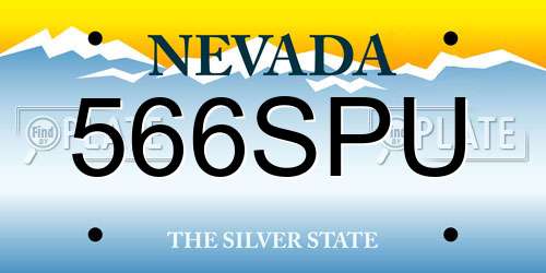 566SPU Nevada License Plate