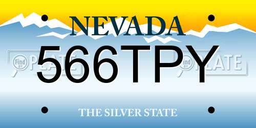 566TPY Nevada License Plate