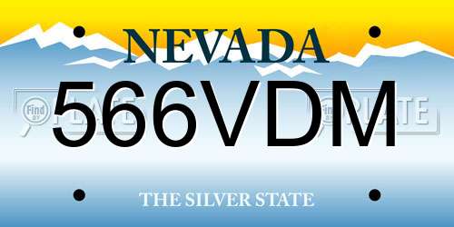 566VDM Nevada License Plate