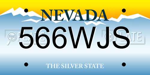 566WJS Nevada License Plate