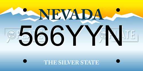 566YYN Nevada License Plate