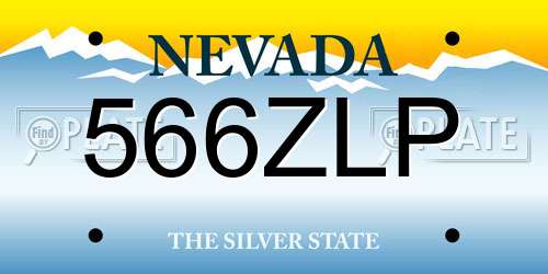 566ZLP Nevada License Plate
