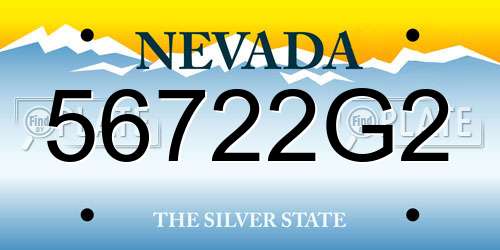 56722G2 Nevada License Plate