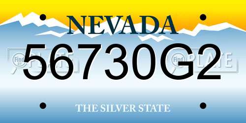 56730G2 Nevada License Plate