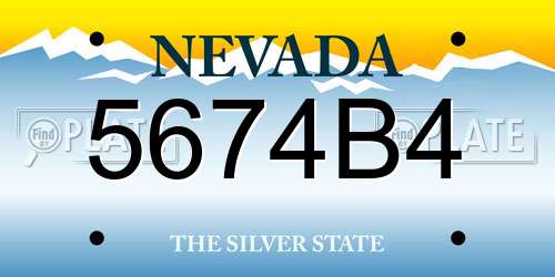 5674B4 Nevada License Plate