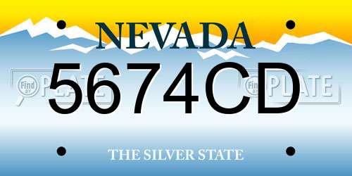 5674CD Nevada License Plate