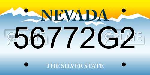 56772G2 Nevada License Plate