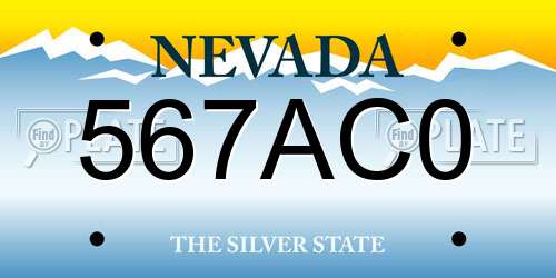 567AC0 Nevada License Plate
