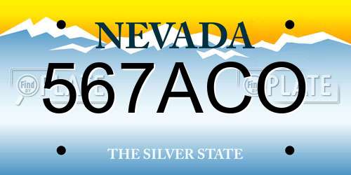 567ACO Nevada License Plate