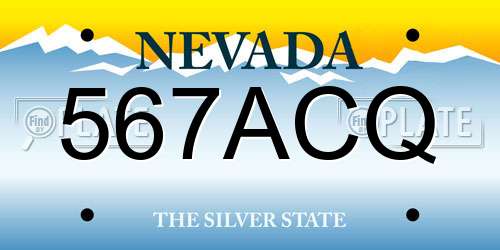 567ACQ Nevada License Plate