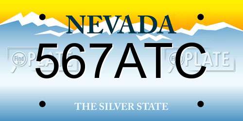 567ATC Nevada License Plate