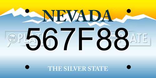 567F88 Nevada License Plate