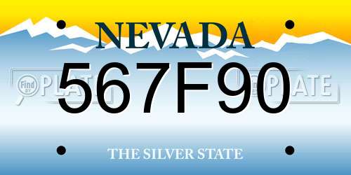 567F90 Nevada License Plate