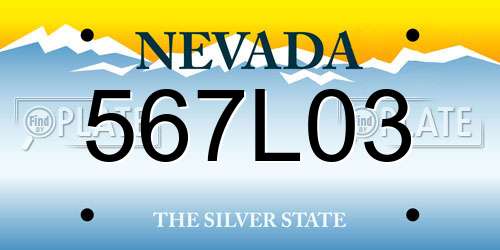 567L03 Nevada License Plate
