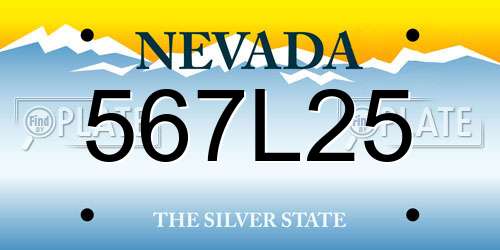 567L25 Nevada License Plate