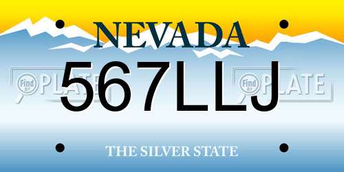 567LLJ Nevada License Plate