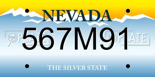567M91 Nevada License Plate