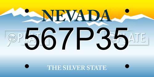 567P35 Nevada License Plate