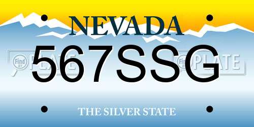 567SSG Nevada License Plate