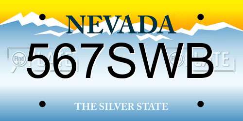 567SWB Nevada License Plate