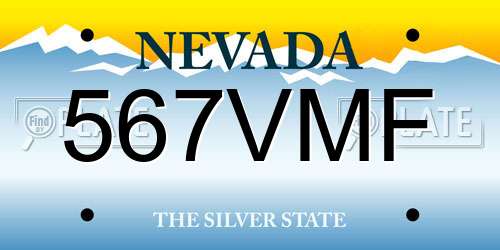 567VMF Nevada License Plate