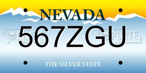 567ZGU Nevada License Plate