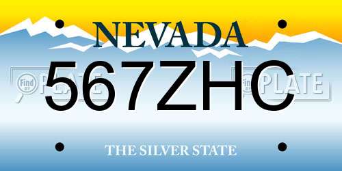 567ZHC Nevada License Plate