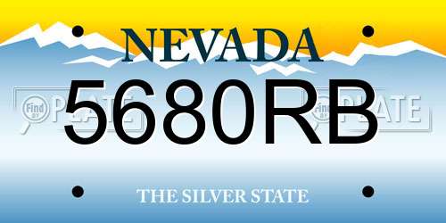 5680RB Nevada License Plate
