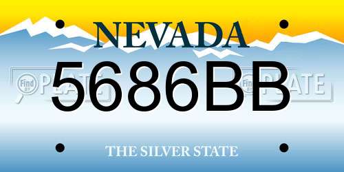 5686BB Nevada License Plate