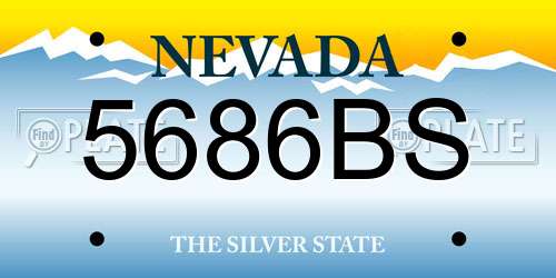 5686BS Nevada License Plate