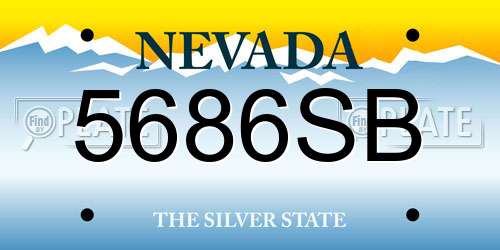 5686SB Nevada License Plate