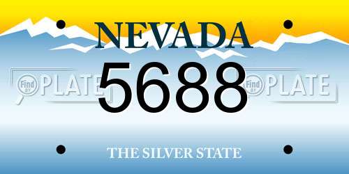 5688 Nevada License Plate