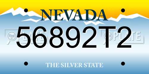 56892T2 Nevada License Plate