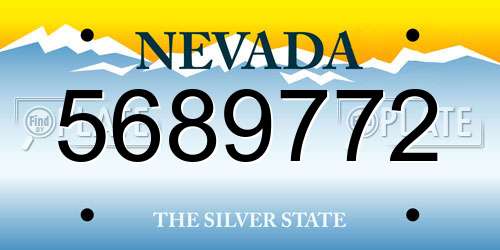 5689772 Nevada License Plate
