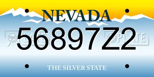 56897Z2 Nevada License Plate