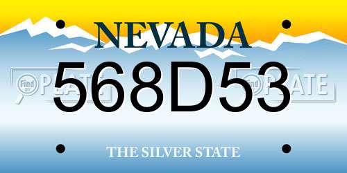 568D53 Nevada License Plate